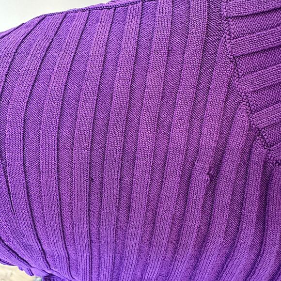 Proenza Schouler Purple Ribbed Zip Sweater Purple SMALL Bodycon Designer $990 - Picture 10 of 11